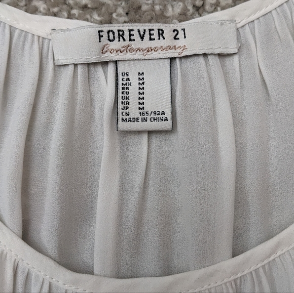 (2/$25) Forever 21 cold shoulder bell sleeve flowy cami top white - Picture 6 of 14